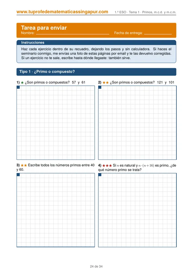 Primera página de la tarea para enviar